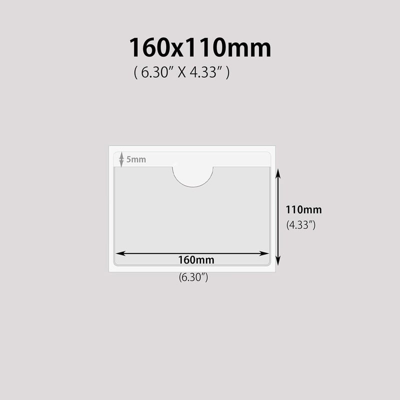 Baitoo Adhesive Clear Pockets,Self Adhesive Clear Label Pockets Adhesive Card Folder Plastic Pockets Holders Sleeves for Index Cards Planners Cabinet Shelves Photo Cd,10Pieces(160x110mm) - Image 2